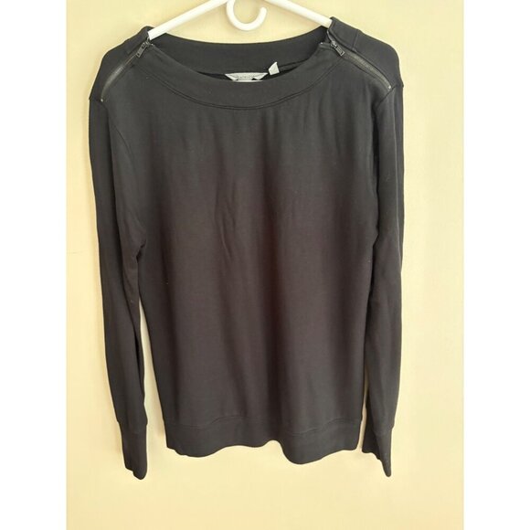 Athleta Studio Zip Boatneck Casual Top Zip Shoulder Details Size Small Tall - Picture 3 of 14